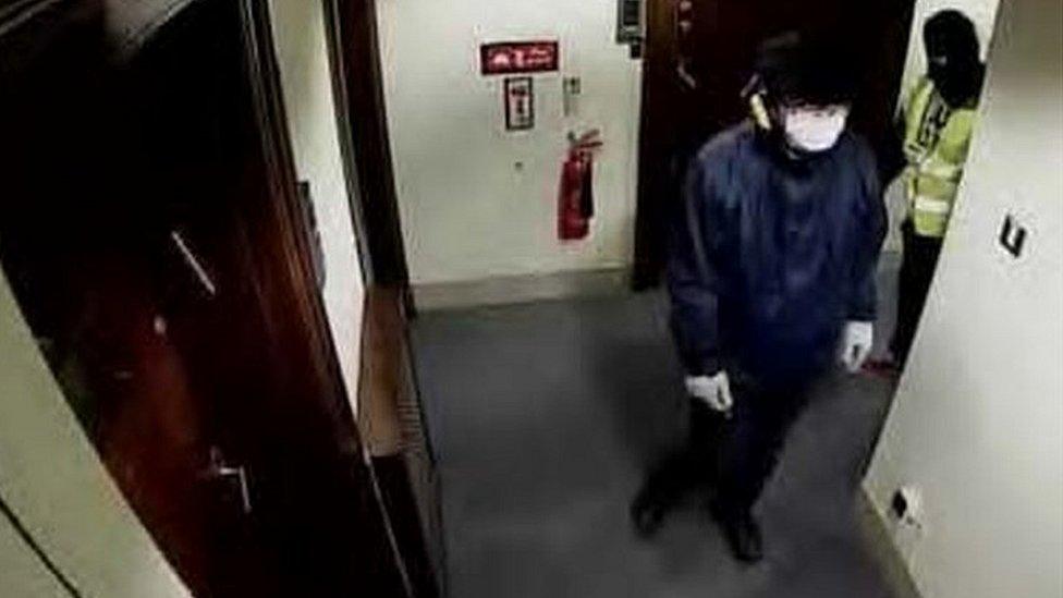 Footage of the heist at Hatton Garden Safe Deposit, believed to show Michael Seed