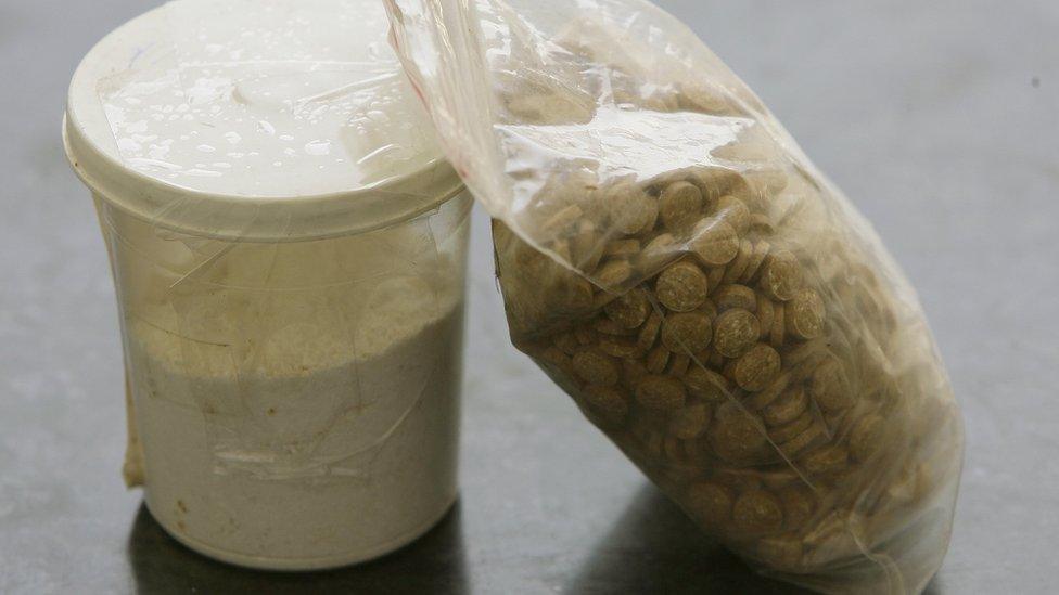 Pills branded as Captagon seized by the Lebanese authorities in 2010