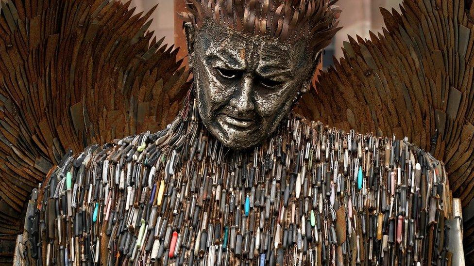 Knife Angel sculpture, made of 100,000 knives