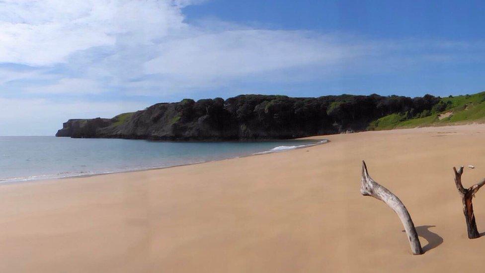 Beautiful solitude on Pembrokeshire's Barafundle Bay, captured by Jeanette Garland