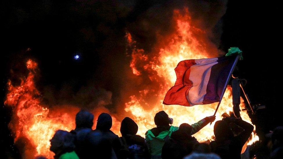 Protestors in Paris.