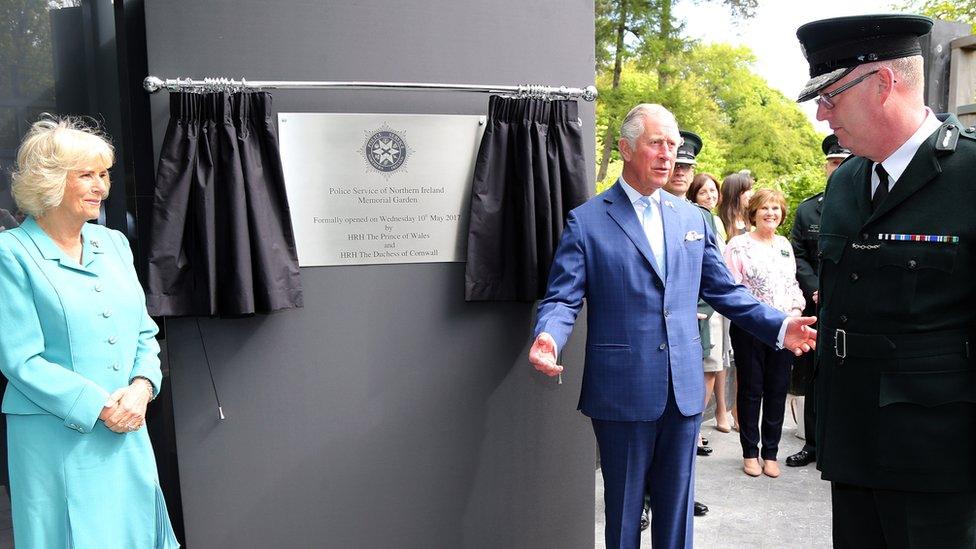 The plaque unveiled by Prince Charles and the Duchess of Cornwall