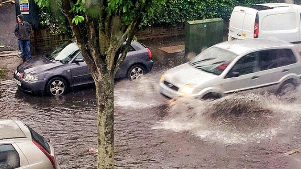 BBC Weather Watcher Annabelboo - picture of flooding in Wallington, south-east London