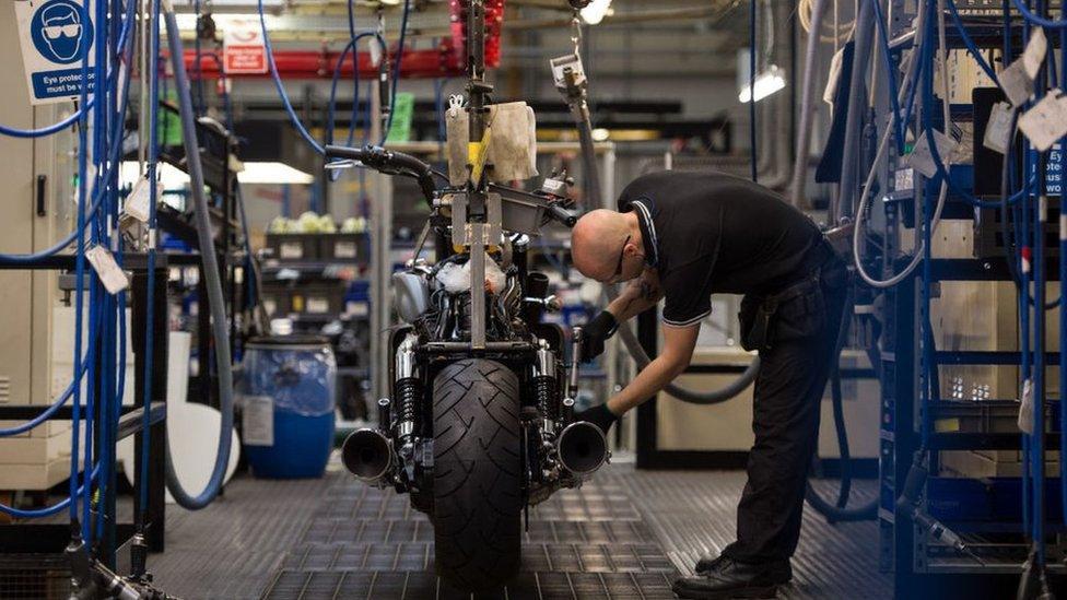 Triumph motorcycle factory floor