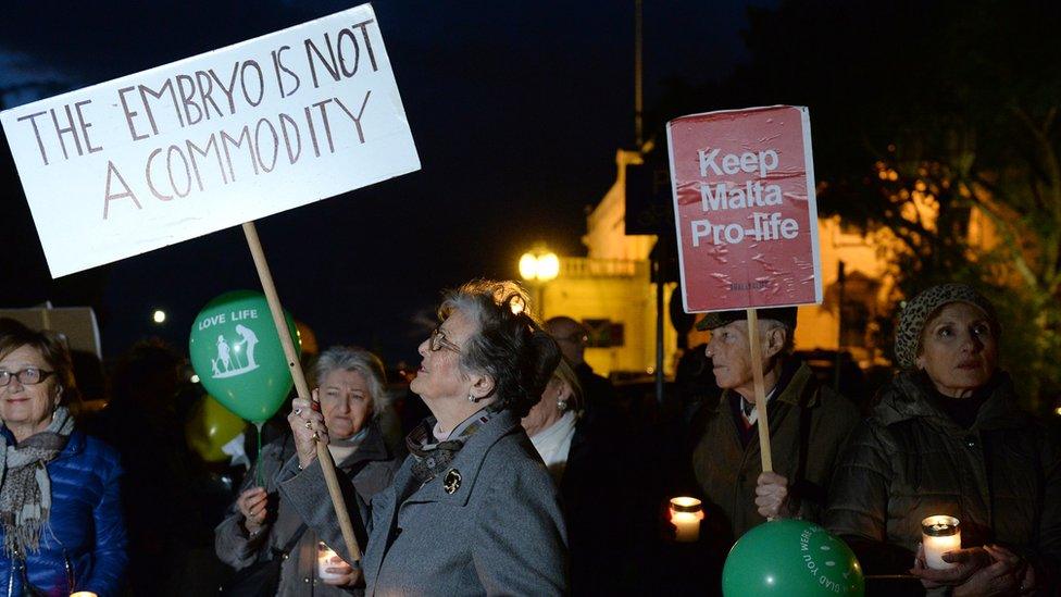 A pro-life rally in Malta in December 2017