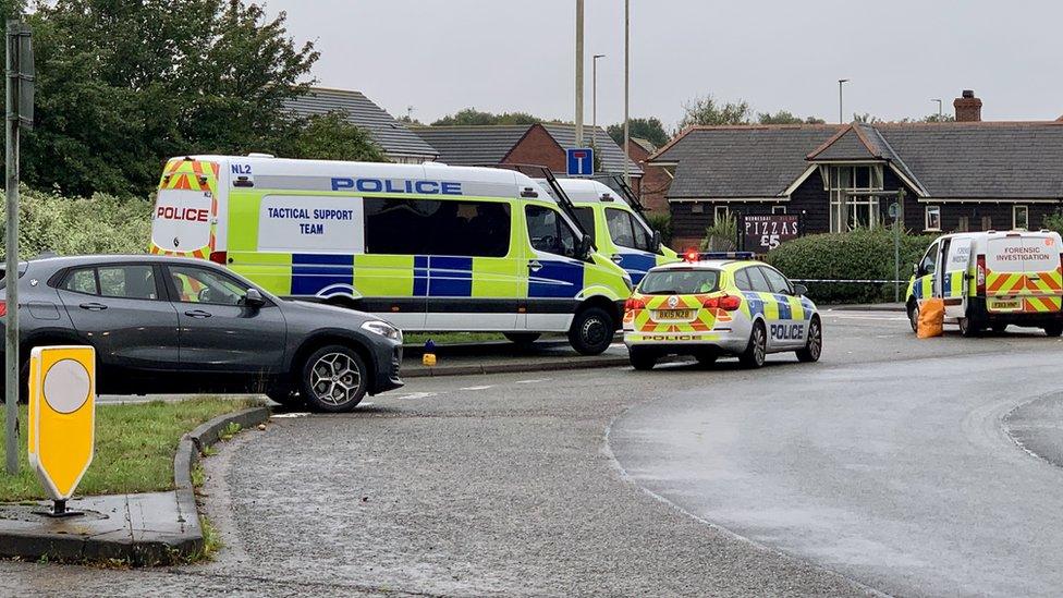 Police at Sword Drive, Hinckley, Leicestershire