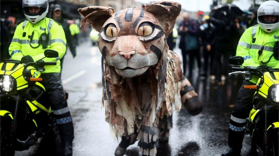 Some of the marchers wore elaborate costumes