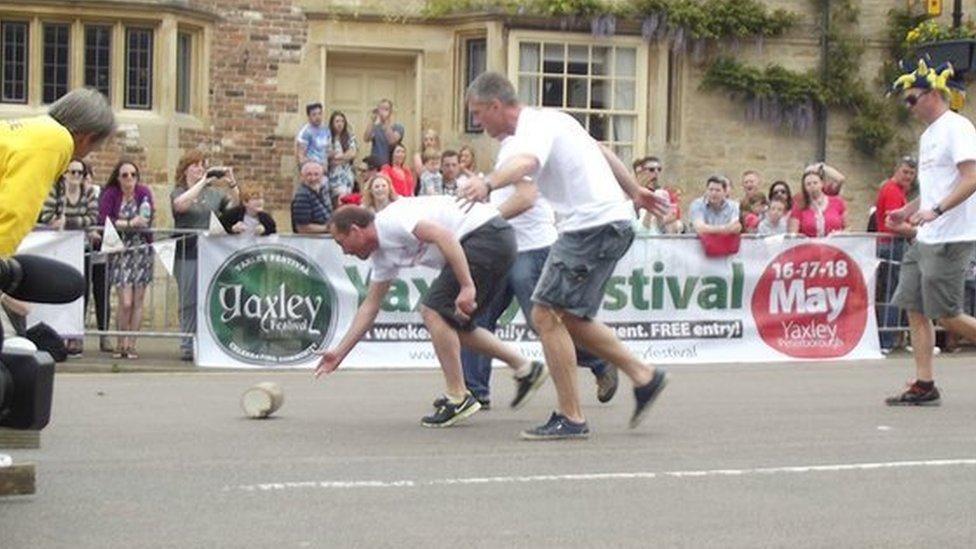 Cheese rolling in Stilton