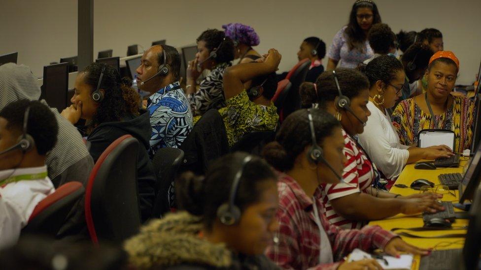 Call centre outside Fiji's capital, Suva