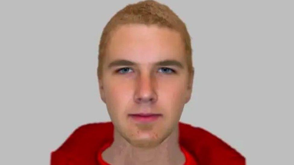 An E-fit of a blonde, white man