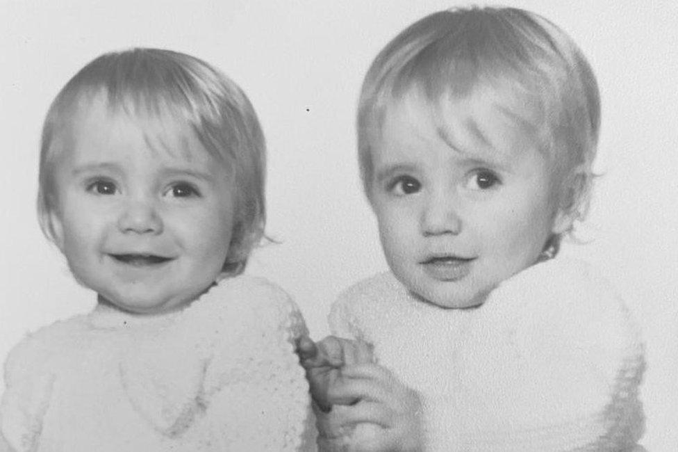 The twins as babies