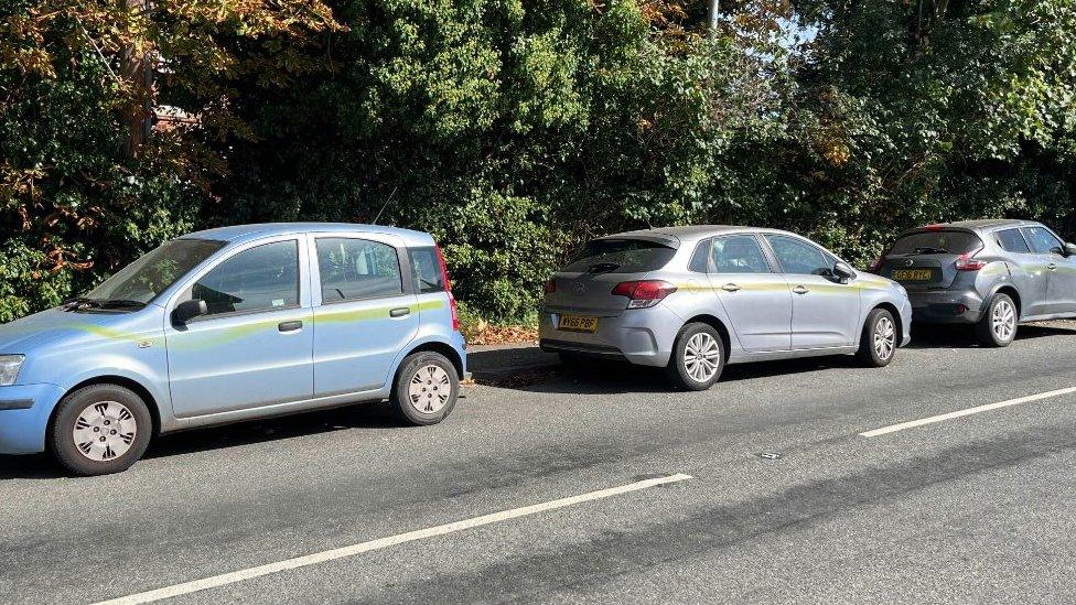 Cars in Takeley sprayed with paint