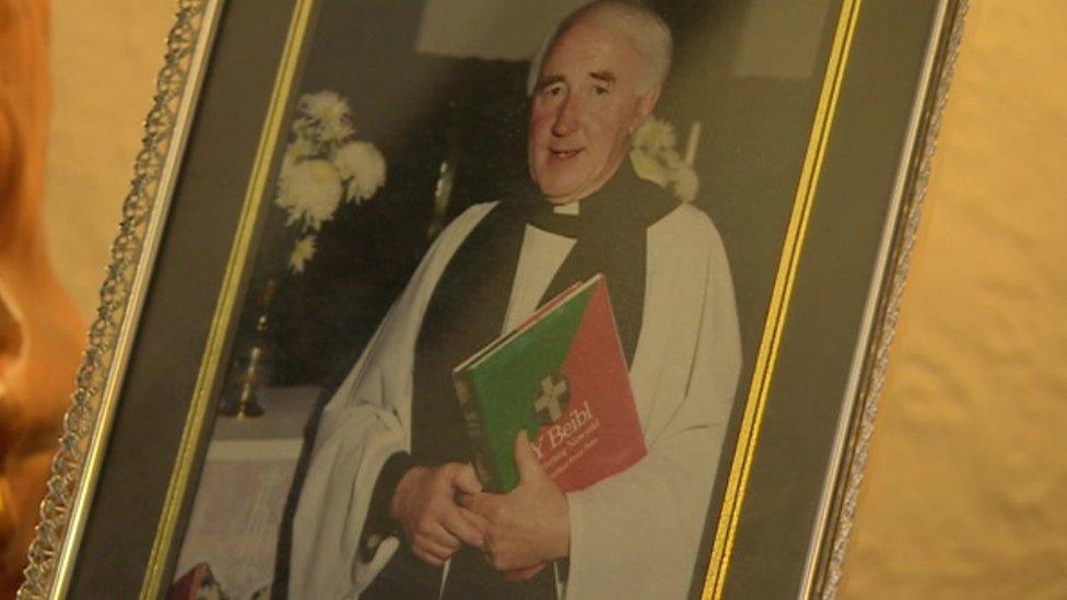 A photo of Reverend John Emrys Jones at his ordination in 1996