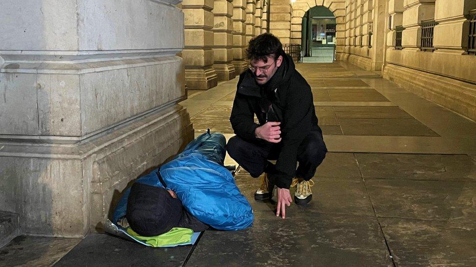 Rough sleeper in Nottingham