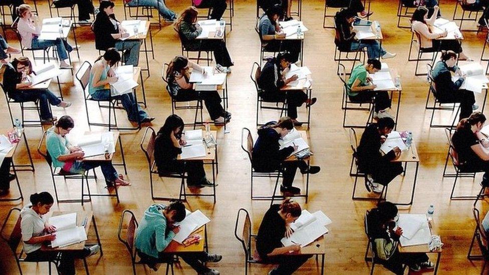 Pupils taking exams