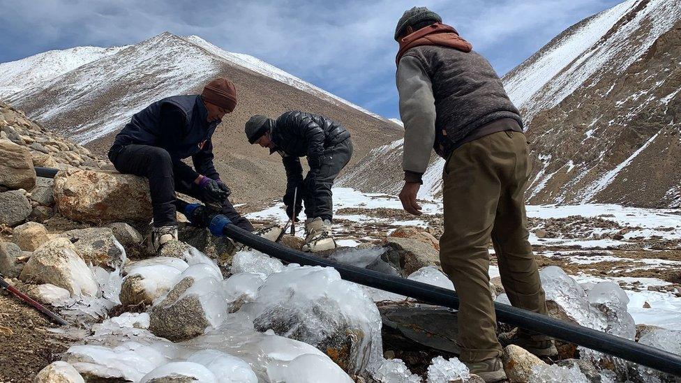 mountain workers