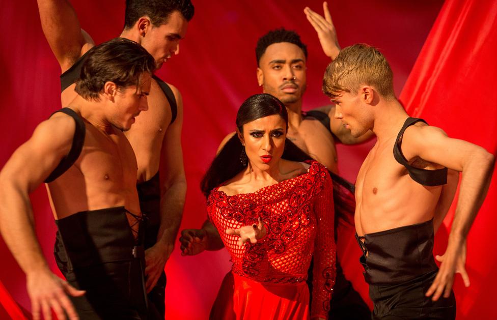 Gleb Savchenko, left, and Anita Rani among other dancers on the Strictly Come Dancing live show in Blackpool