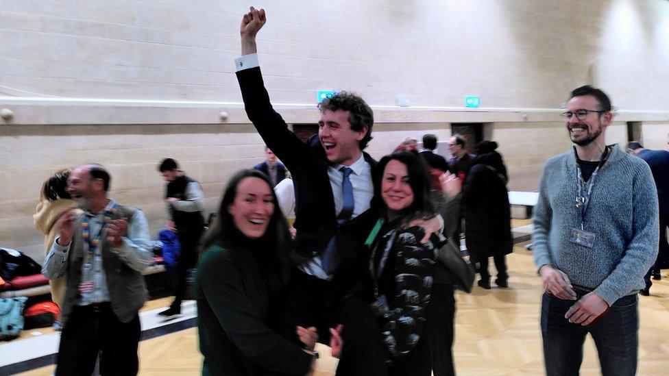 The Green Party's Patrick McAllister, after winning a council by-election in Bristol