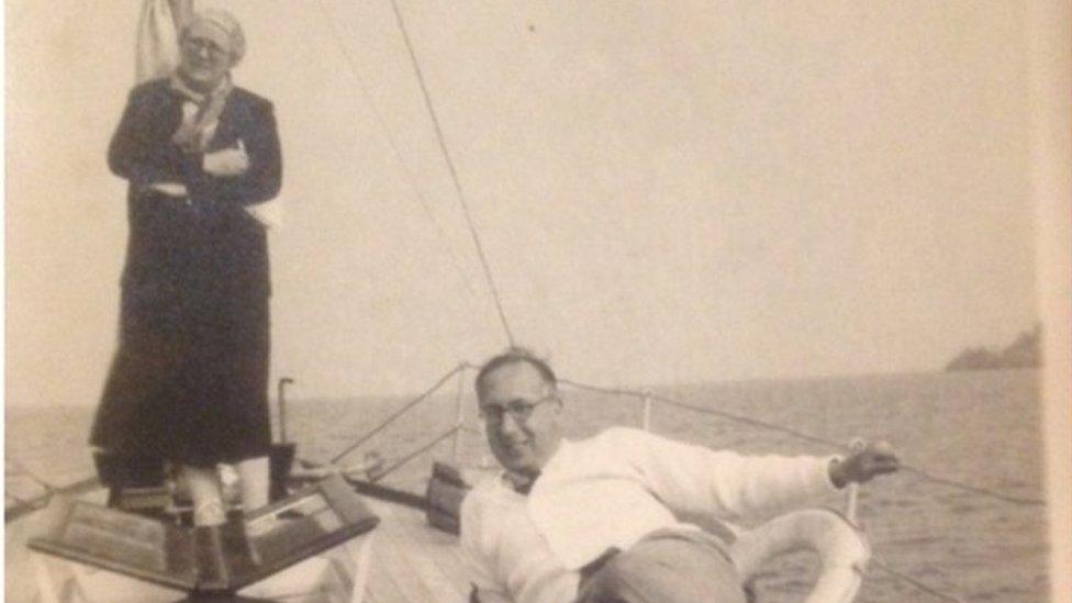 Annie's family on the boat