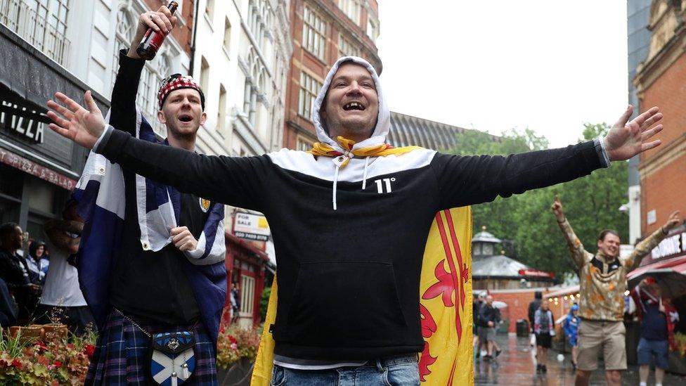 fans in Leicester Square on Friday