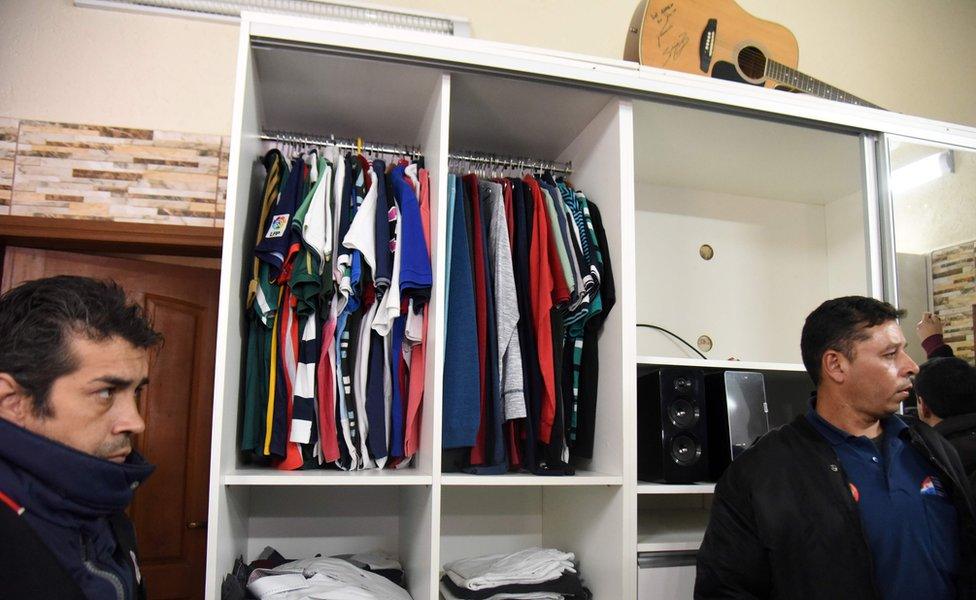 View of a closet at Brazilian drug trafficker Jarvis Chimenes Pavao"s cell at Tacumbu prison in Asuncion on July 28, 2016