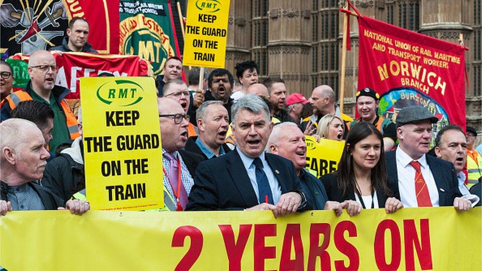 Former RMT general secretary Mick Cash at a rail strike