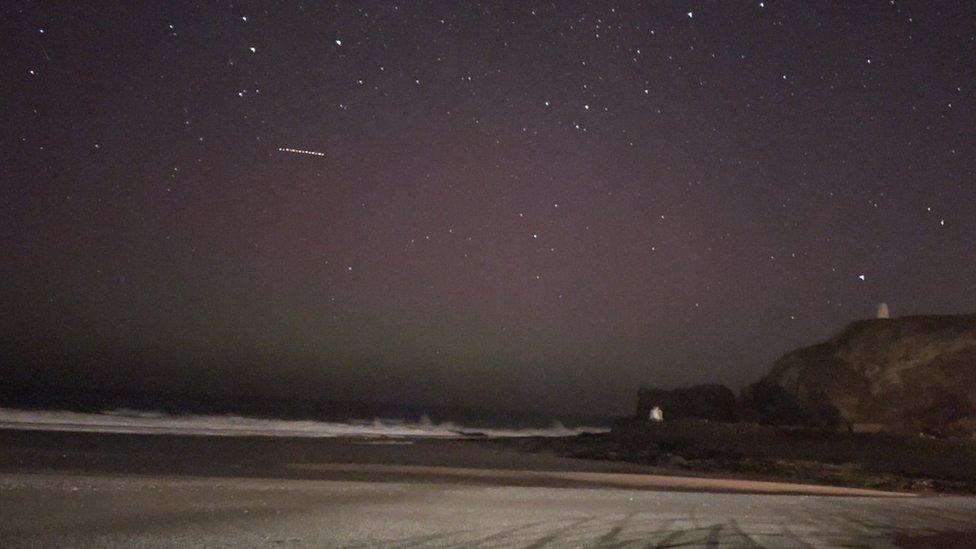 The northern lights at Porthreath