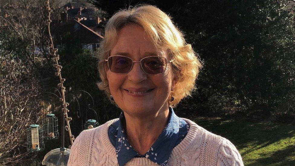 Margaret Bennett at home in her garden