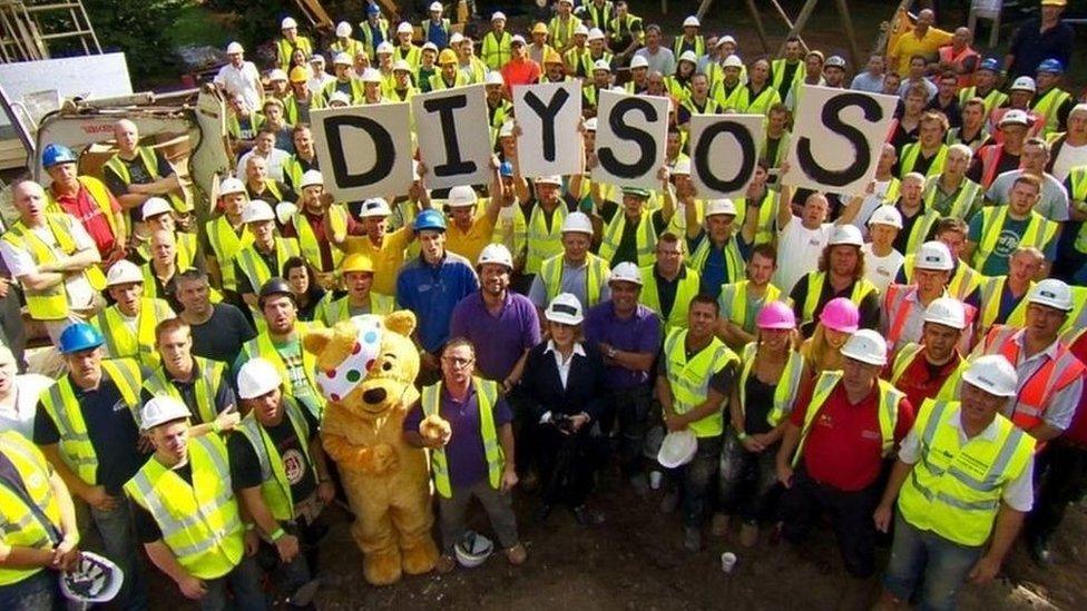 The team in hi vis at the centre