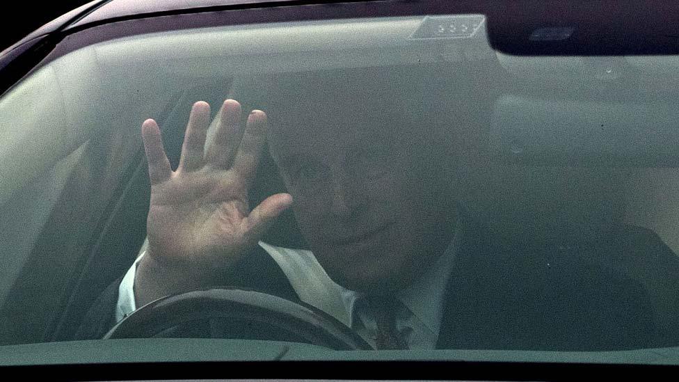 Prince Andrew driving near Windsor on Thursday