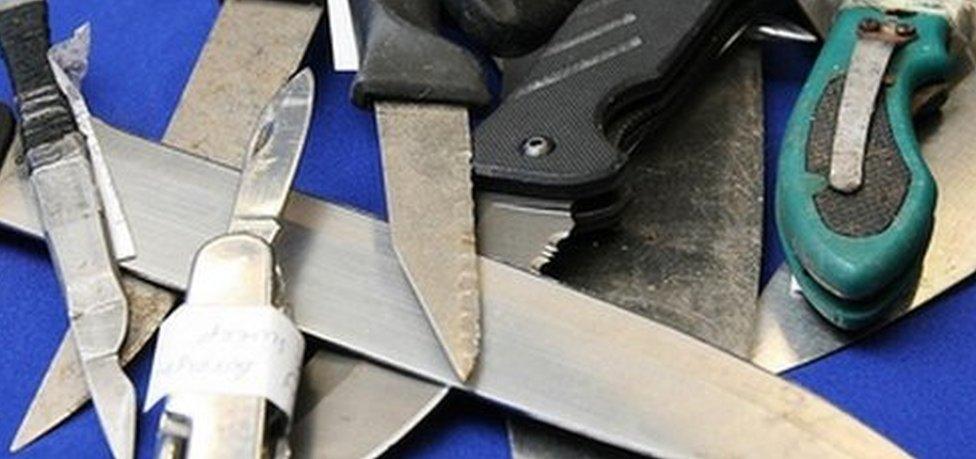 Knives seized by police