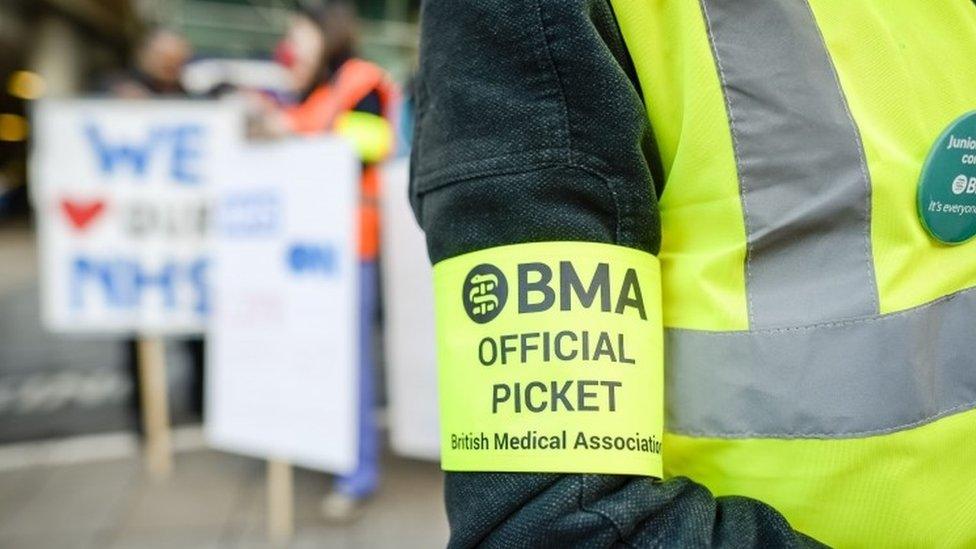 A picket line just across the border in Bristol