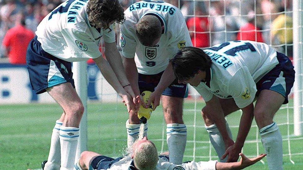 Gazza's dentist chair celebration