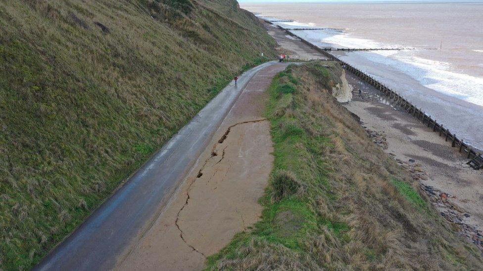 Vale Road, Mundesley cracks