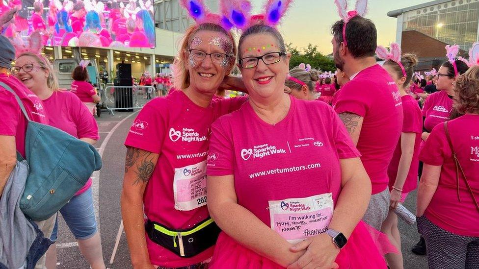 Julie Lodge (right) and her friend Jane Fox