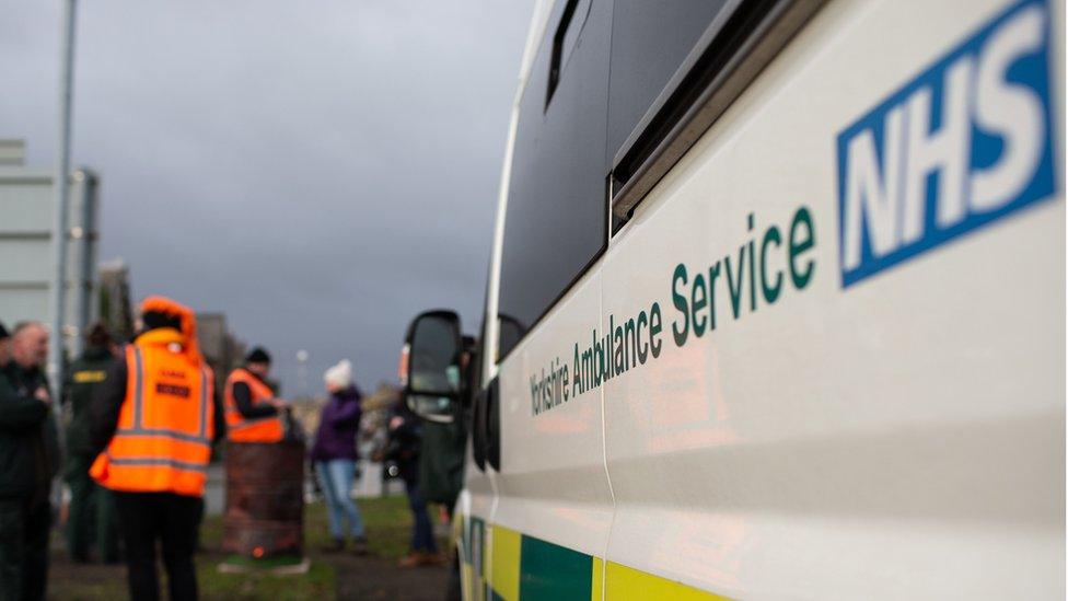 Striking ambulance staff