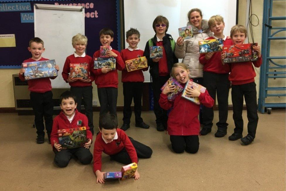 All Saints Primary School children with Lego