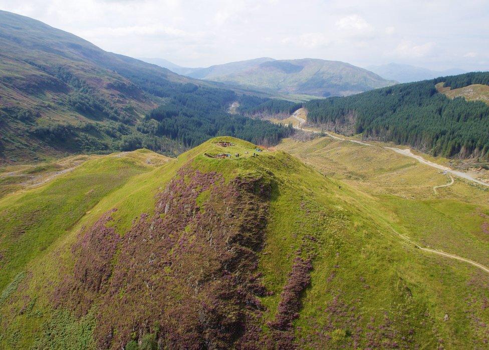 Aerial image of Dun Deardail hillfort