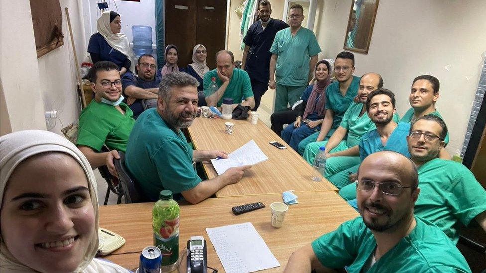 Sara Al-Saqqa, bottom left, became Gaza's first woman surgeon