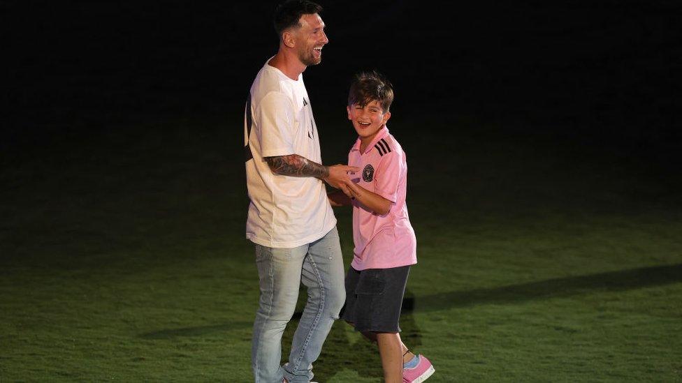 Messi and his son