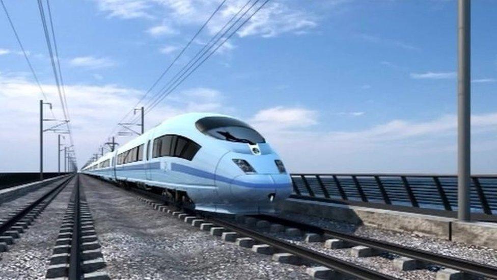 Artist impression of a high speed train