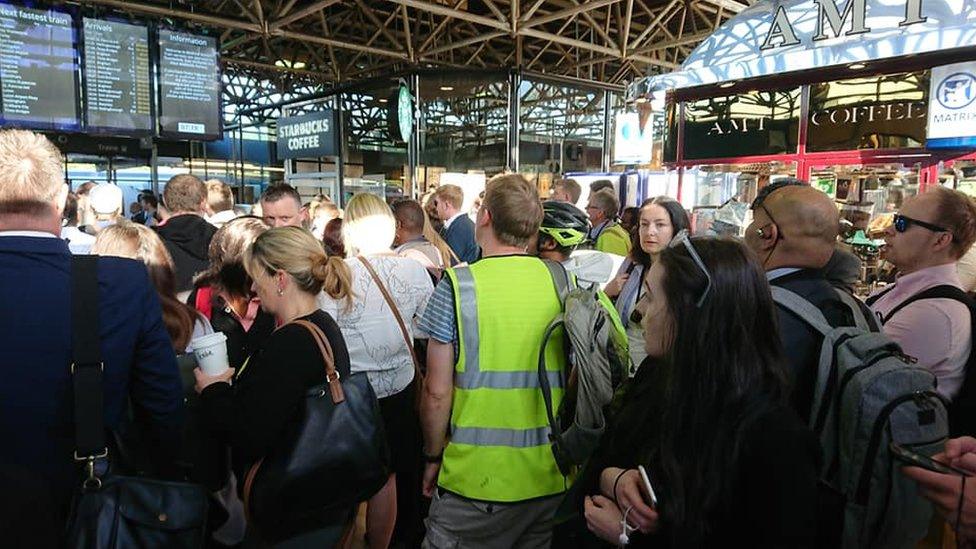 Crowded Bedford Railway Station