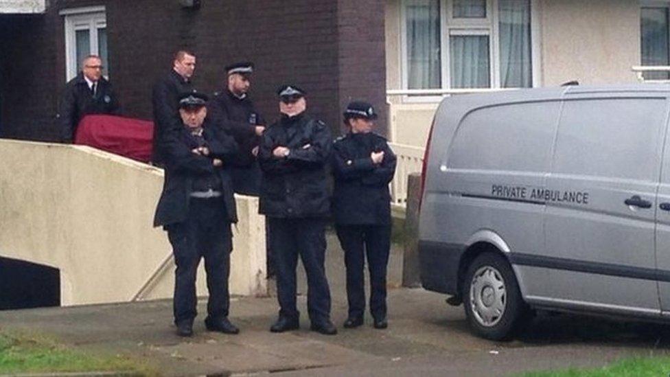 Police outside Picardy House