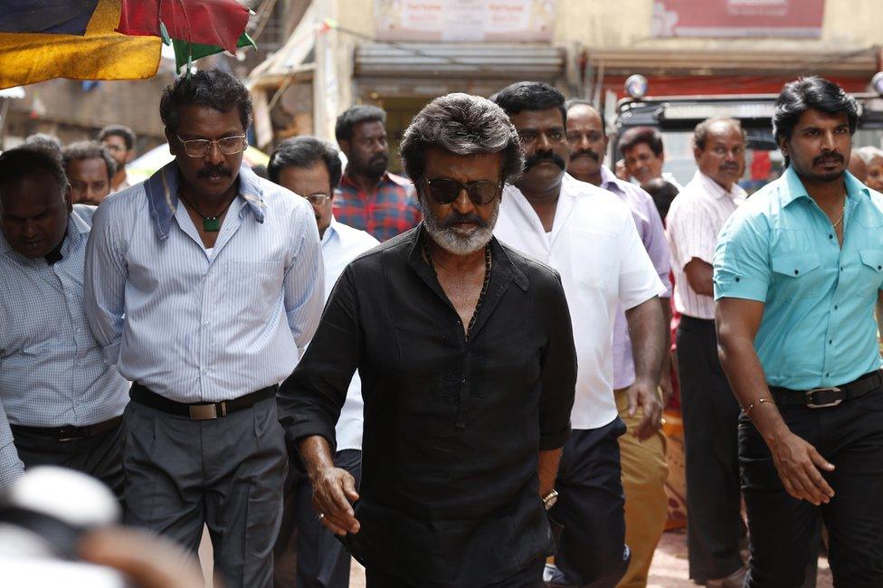 A still from Rajinikanth 's latest movie Kaala