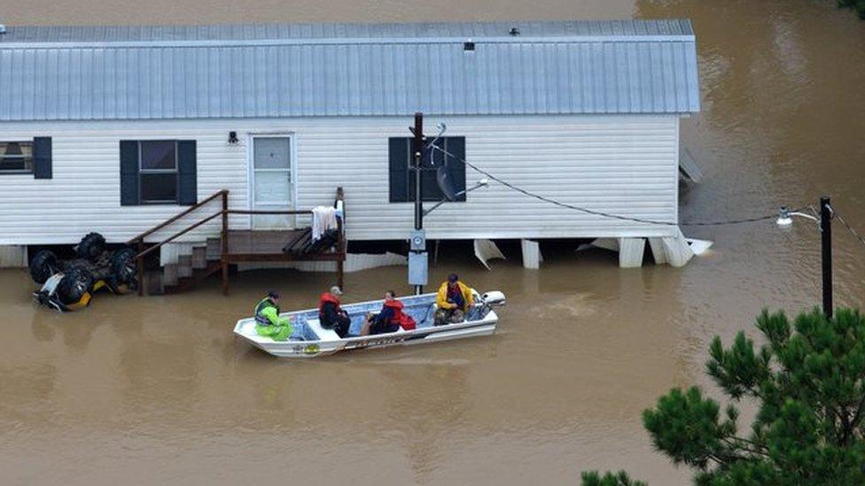 Emergency services have been rescuing people by boat