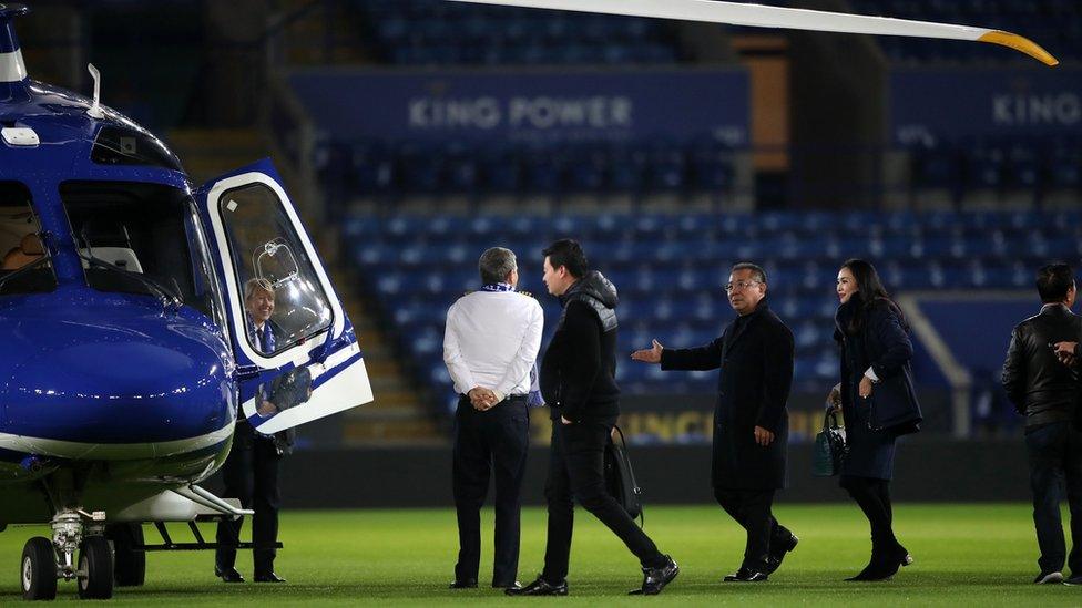 Mr Vichai getting in his helicopter