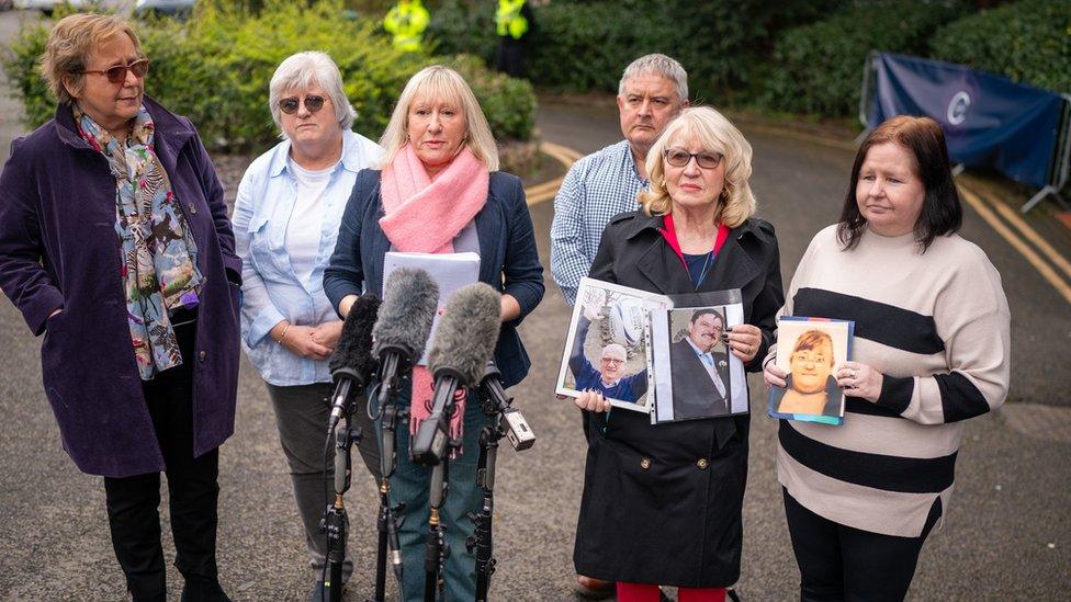 Families outside the inquiry in Cardiff