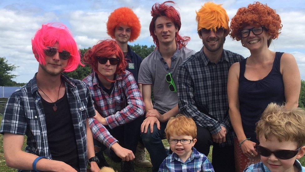 Students dressed up as Ed Sheeran