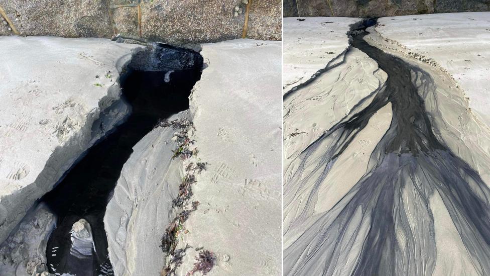 Discoloured water on Havelet Bay, Guernsey