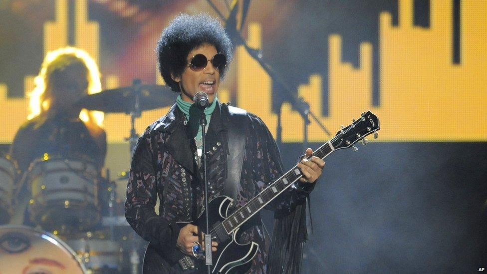 Prince performing